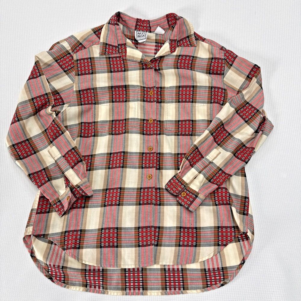 Original Russ Sport Company Women’s Vintage Button Down Shirt Top Red Plaid - M